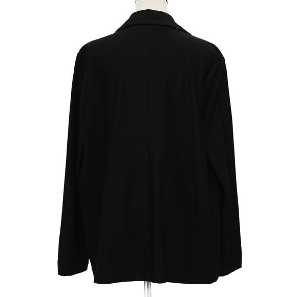 Eileen Fisher Black Viscose Blend Notched Jacket Blazer Size Large - Picture 3 of 11